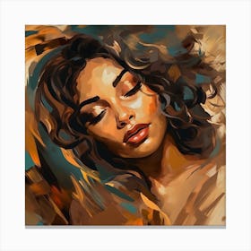 Woman With Curly Hair 4 Canvas Print