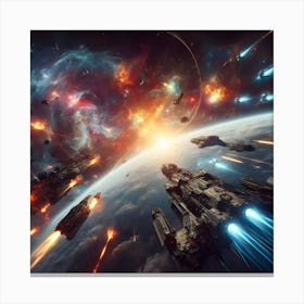 Space Battle Canvas Print