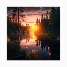 Sunset In The Forest 9 Canvas Print