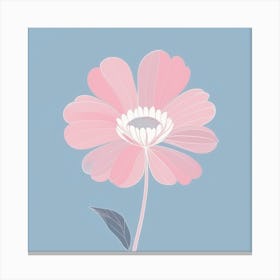 A White And Pink Flower In Minimalist Style Square Composition 150 Canvas Print