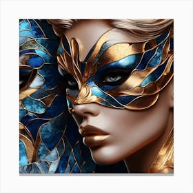 Girl In Masquerade - Stain Glass Inlay - 5 Of 6 Canvas Print