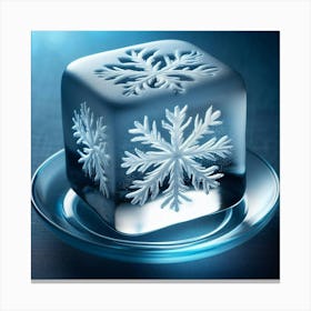 Snowflake Ice Cube 1 Canvas Print