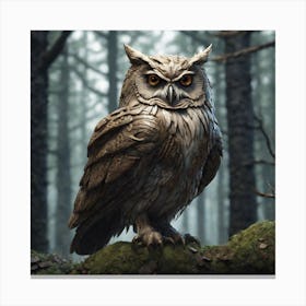 Owl In The Woods 47 Canvas Print