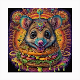 Mouse On A Burger 1 Canvas Print