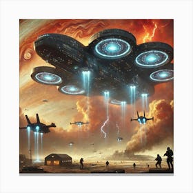 A Sci Fi Depiction Of A Leviathan Class Airship Us Canvas Print