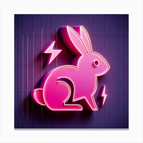 Neon Rabbit Canvas Print