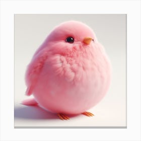 Fluffy pink bird Canvas Print