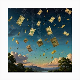 Money Falling From The Sky 3 Canvas Print