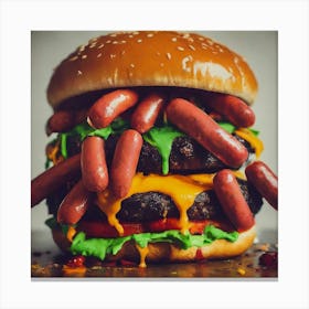 Burger Stock Photos & Royalty-Free Footage Canvas Print