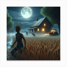 Tree creature in the field 5 Canvas Print