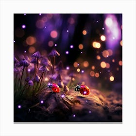 Ladybugs In The Forest Canvas Print