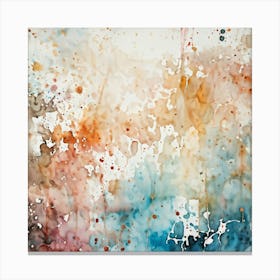 Artistic Grunge Pattern Stands Out In A Retro Watercolor Paint Stained Hues Merging And Contrasting (4) Canvas Print