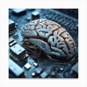 Brain On A Circuit Board 81 Canvas Print