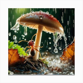 Ant In The Rain Canvas Print