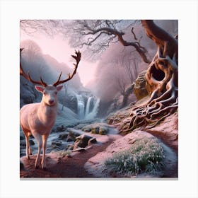 Deer In The Forest 5 Canvas Print