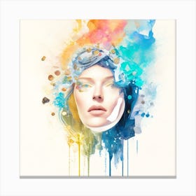 Watercolor Of A Woman Canvas Print