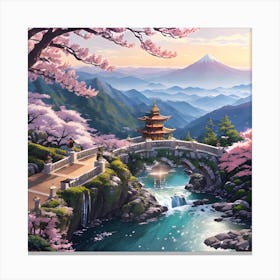 Japanese Cherry Blossoms Canvas Print