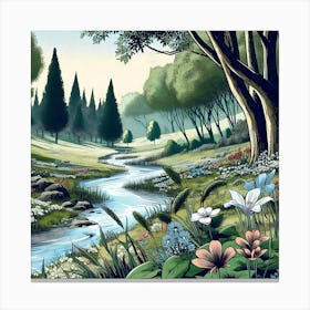 Serene And Peaceful Meadow 14 Canvas Print