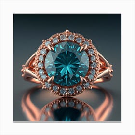 Blue Topaz Engagement Ring Canvas Print