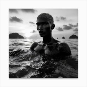 Black Man In Water Canvas Print