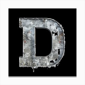 Letter D Made of Iron Canvas Print