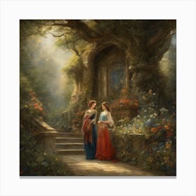 Two Lovers In The Garden Canvas Print