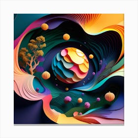 3d Paper Art 3 Canvas Print