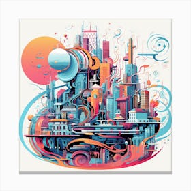 Futuristic Cityscape Canvas Print