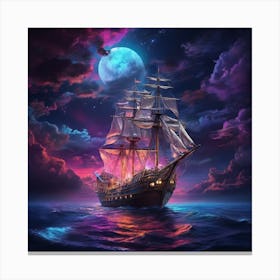 Ship On The Ocean Canvas Print