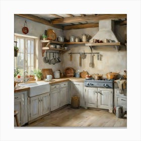 Vintage farmhouse kitchen #3 Canvas Print