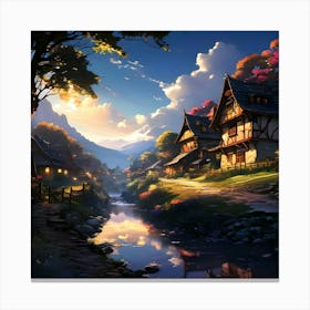 Village Hd Wallpaper Canvas Print