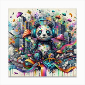 Psychedelic Panda 17 Canvas Print