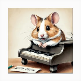 Hamster Piano 1 Canvas Print