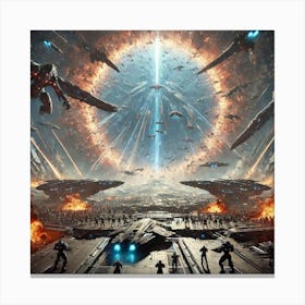 A Sci Fi Scene Depicting The Threat The Multiversa Canvas Print