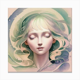 Girl In The Moonlight Canvas Print