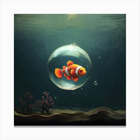 Clownfish In A Bubble Canvas Print