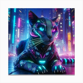 Futuristic Cat Canvas Print