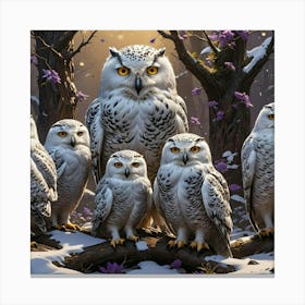 Snowy Owls Canvas Print