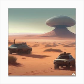 Aliens In The Desert Canvas Print