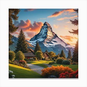 The Mountains At Sunset Canvas Print