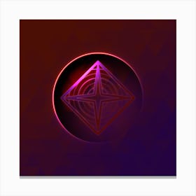 Geometric Neon Glyph on Jewel Tone Triangle Pattern 175 Canvas Print