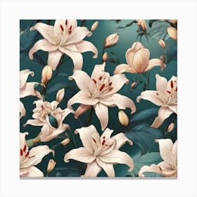 Aesthetic style, flower of Lily pattern Canvas Print