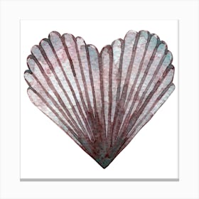 Heart Of Shells Watercolor Canvas Print