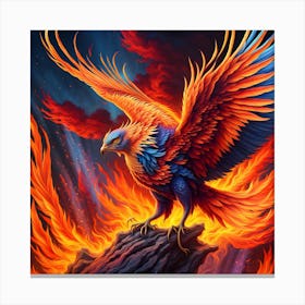 Ignited Wonders: The Enchanted Phoenix Canvas Print