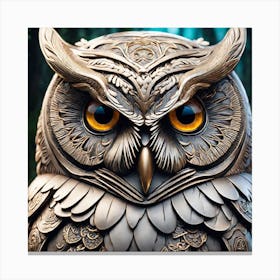 Owl In The Forest 72 Canvas Print