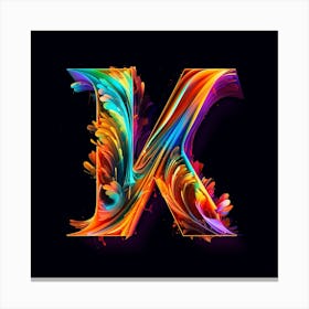 Colorful Letter K Canvas Print