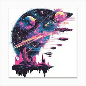 Space City.Generated AI. Wall Art Print 4 Leinwandbild