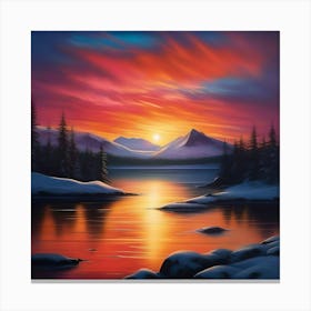 NORTHERN LIGHTS SUNSET Canvas Print