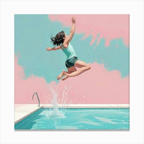 Swimming Art Print (5) Canvas Print