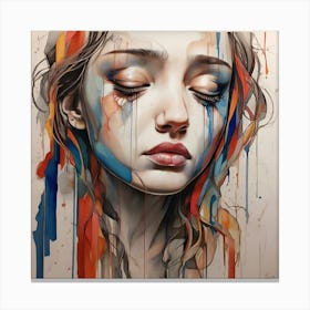Woman crying Canvas Print